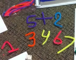 A carpet with numbers and a number on it