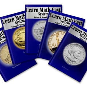 A set of five books about math.