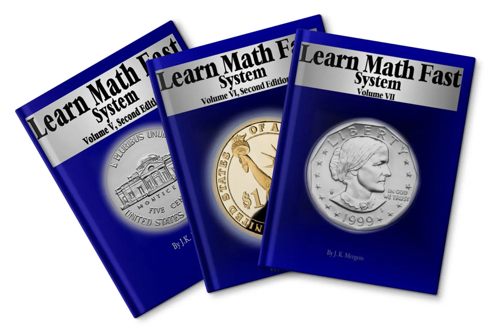 Three books about the math system are shown.